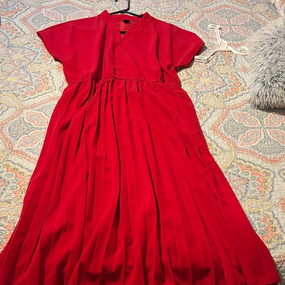 SHEIN Red Midi Dress